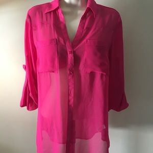 Hot Pink Button down